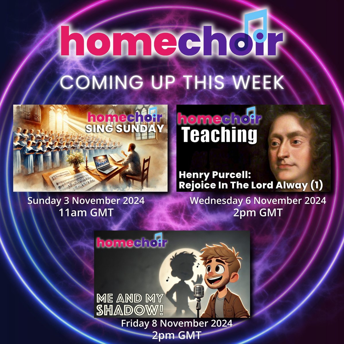 homechoir's tweet photo. This week @homechoir:

🎵 Beautiful music by Palestrina, Pergolesi, Purcell et al today at 11am GMT: https://t.co/QqqjW00HZD

🎵 Learn Purcell's Rejoice In The Lord Alway on Wednesday at 2pm GMT: https://t.co/nQJZfBq69j

🎵 Fun faves on Friday at 2pm GMT: https://t.co/a2fTCyeW9g https://t.co/pWZRg6Rs1Q