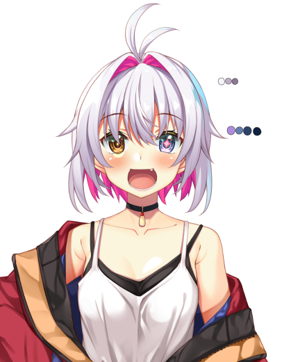 休憩で色変えだけやってモチベ上げつつお仕事に戻る
髪のインナーカラーも青系にしつつ服もいっそコスプレするか… 