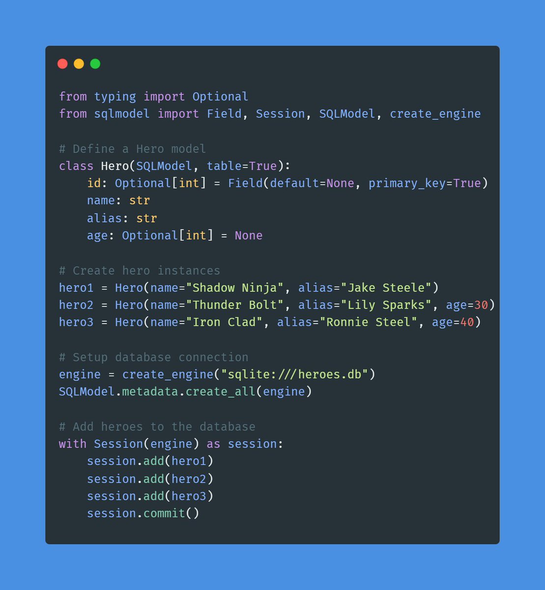 areeb575's tweet image. Looking for an easy way to handle SQL databases in FastAPI? SQLModel by @tiangolo combines SQLAlchemy and Pydantic, making it a powerful tool for efficient, clean code.
🔗 SQLModel Docs: sqlmodel.tiangolo.com
#FastAPI #SQLModel #Python #GitHub #API