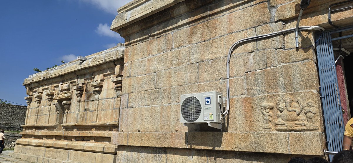 author_nalin's tweet photo. Why drill holes in an archeological monument to fix an air conditioner? https://t.co/MD5hOSxEVK