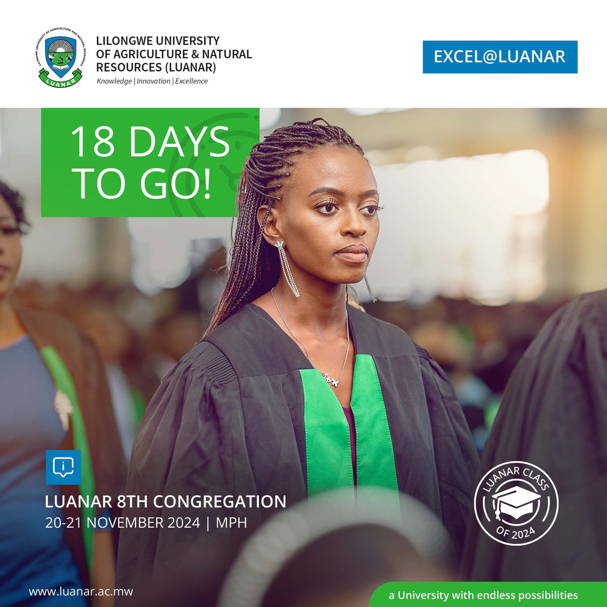 Luanarofficial's tweet photo. 18 DAYS TO GO!

#GraduatingTheLUANARWay #ExcelAtLUANAR #EndlessPossibilities https://t.co/2JsB7VqdbT