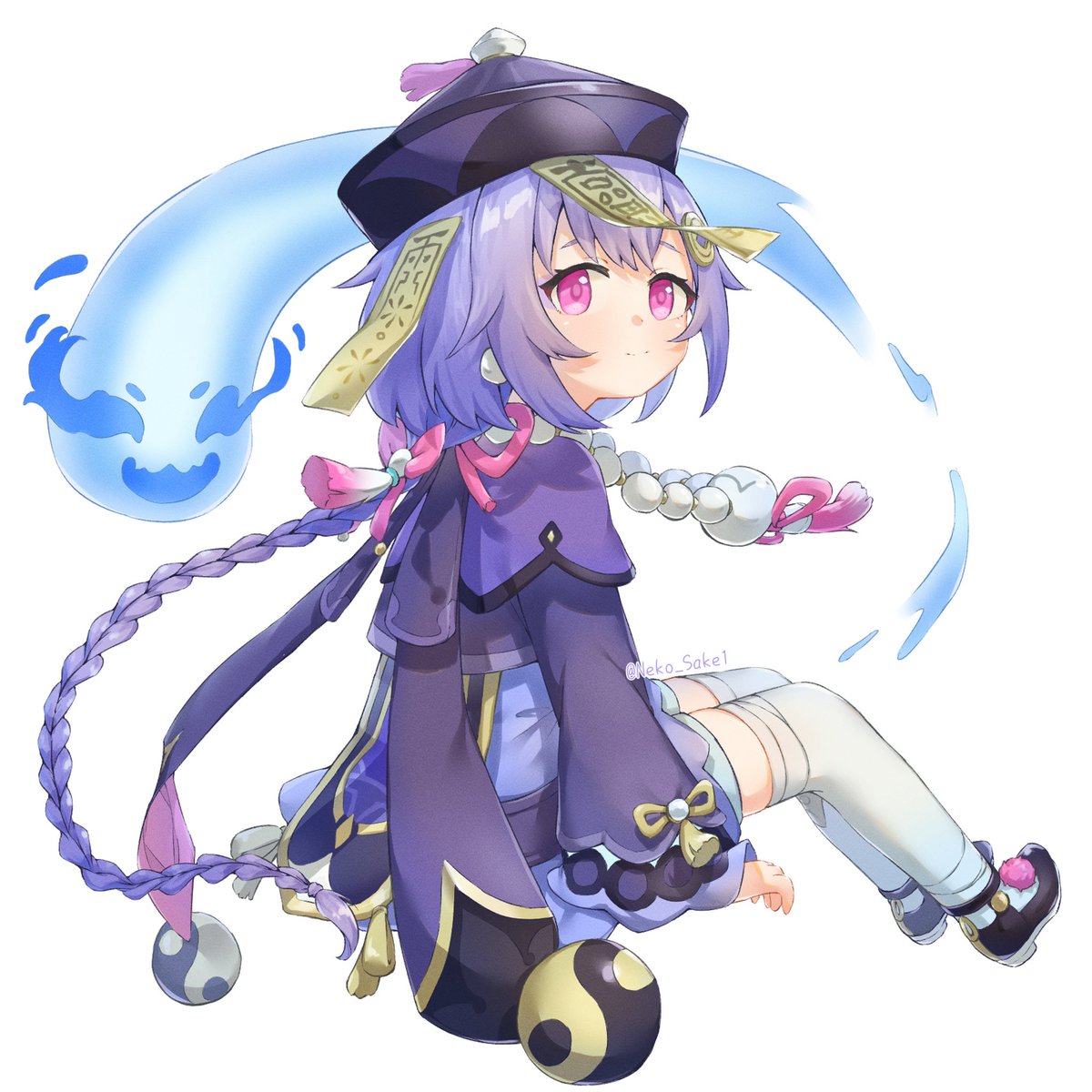 七七|ナナ(原神) 「後ろ姿練習〜 #qiqi #Genshin #原神 」|ねこさけ
