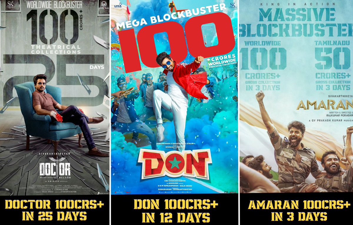 rameshlaus's tweet photo. . @Siva_Kartikeyan 's 100 Crs winning streak continues with #Amaran https://t.co/cajcer1ekb