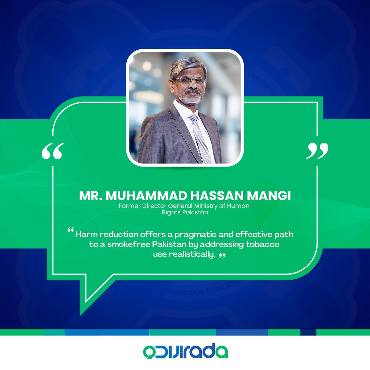 Meet our event moderator, Mr. Muhammad Hassan Mangi, sharing insights on Tobacco Harm Reduction (THR) and its impact on Pakistan's smoke-free future. Stay tuned for key event highlights!

#Irada #Pakistan #AoBanaenBehtrKal #SmokeFreePakistan #IradaFacts #IradaForChange #Islamabad