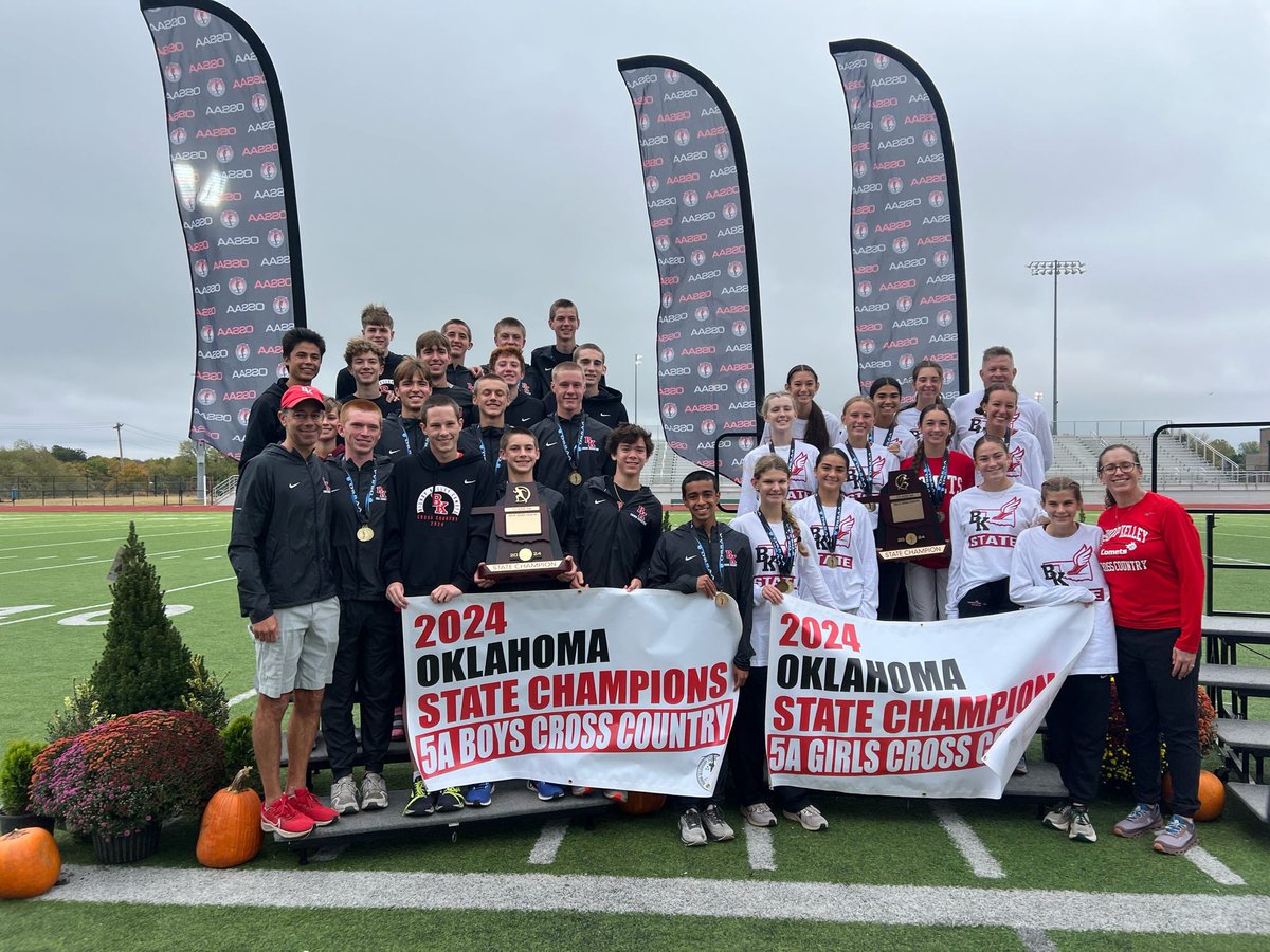 2024 5A STATE CHAMPIONS!!!
Outstanding finish to an outstanding season. Individual champion Gwyn Meyers (3x) All State Malana Eureste (4x) Annabelle Gentry and Kherington Smith.  Seniors end their BKGXC careers with 2 State Titles an Academic State Championship and a runner up.