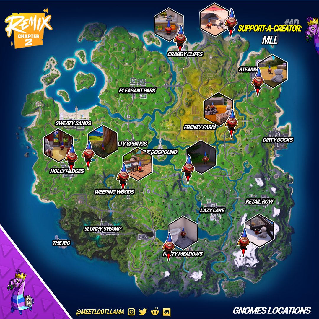 Gnomes locations 🙌

Each collected Gnome gives you 10K XP