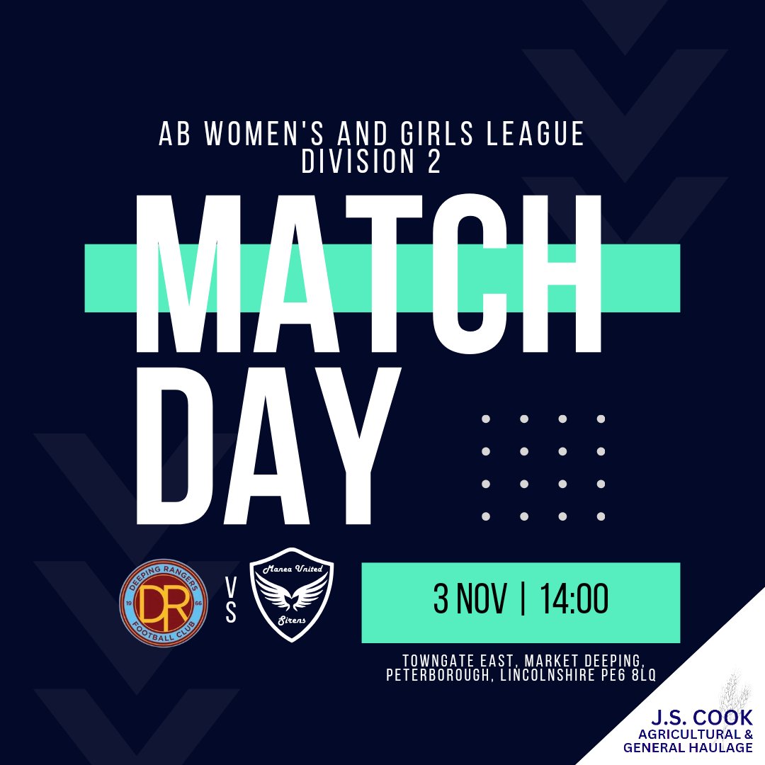 🔹A Team️🔹️Matchday🔹️

🆚️ Deeping Rangers FC Ladies
🕑 14:00
📍 Towngate East, Market Deeping PE6 8LQ
