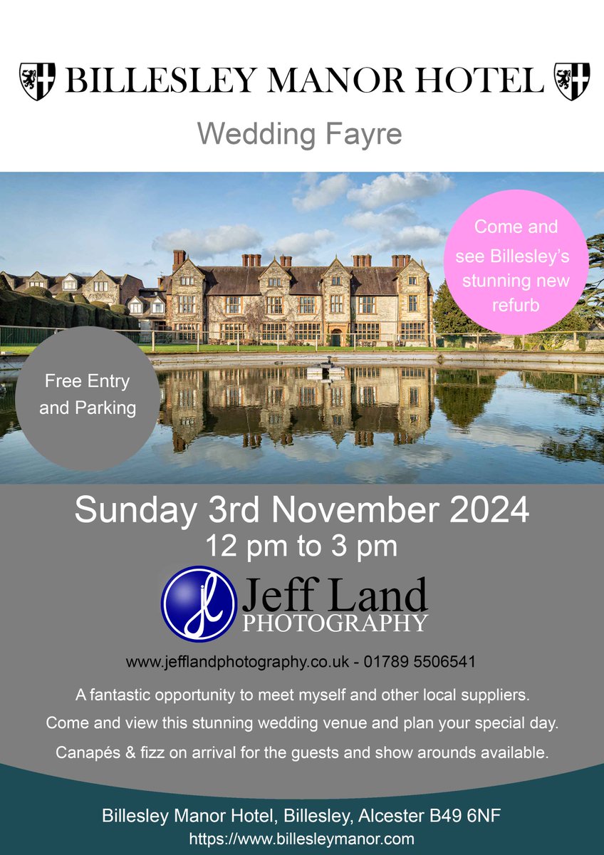 Wedding fayre at Billelsey Manor 3rd November 12 till 3pm