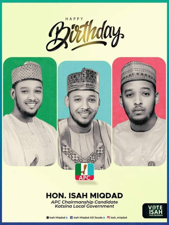 Happy Birthday, <a href="/Miqdad_Jnr/">Isah Miqdad</a> May Allah bless you with longevity, wisdom, and beneficial service to society. Ameen.