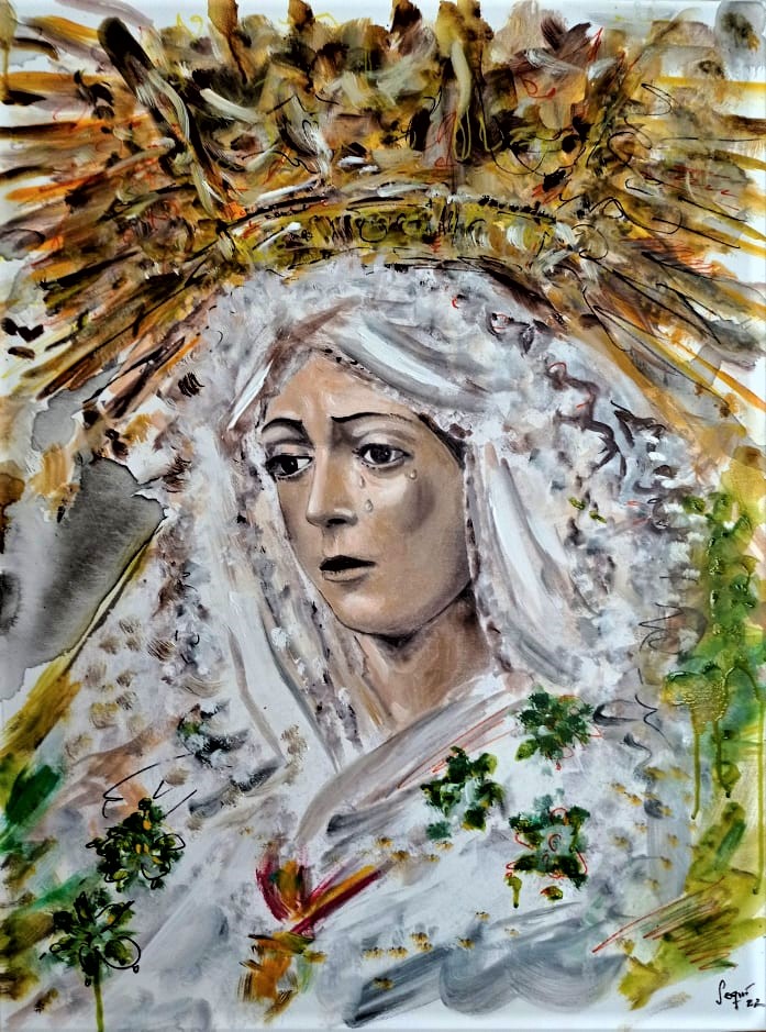 Gracias a <a href="/inciensosdesevi/">Inciensos de Sevilla</a> <a href="/ArcoDelPostigo/">Arco del Postigo</a> , esta obra llegará a miles de hogares de #sevilla y de toda España. <a href="/Hdad_Macarena/">Hermandad de la Macarena</a> #acrylicpainting #pedroromerosequi #romerosequi #art