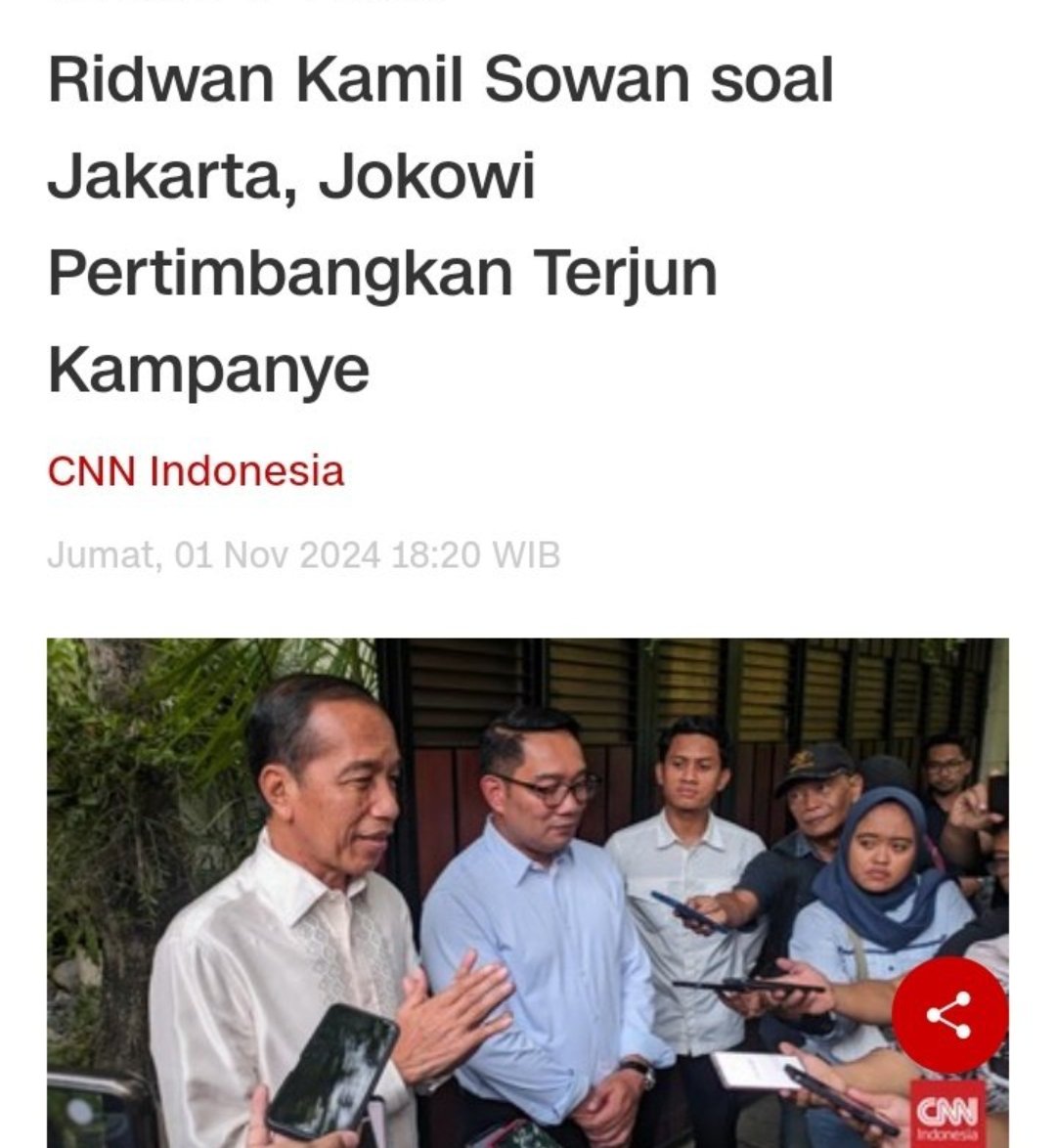 Ridwan Kamil Sowan soal Jakarta, <a href="/jokowi/">Joko Widodo</a> Pertimbangkan Terjun Kampanye

Terjun Payung aja Kami Ga Peduli / Terjun Bebas bahkan Terjun Nyungsep 

Kami Peduli dengan Pemimpin yg Membangun Bangsa &amp; Negara bukan yg Membangun Dinasty Keluarga