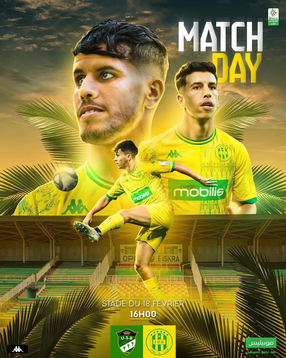 jsk_tweet's tweet photo. 𝗟𝗜𝗚𝗨𝗘 𝟭 𝗠𝗢𝗕𝗜𝗟𝗜𝗦 
Jour de match ⚽️ 💪
#𝗔𝗹𝗹𝗲𝘇𝗹𝗲𝘀𝗷𝗮𝘂𝗻𝗲𝘀 #𝗨𝗦𝗕𝗝𝗦𝗞
#mobilis #JSKDigitalCom 
🟡🟢 https://t.co/Ld7zxzJ7bG