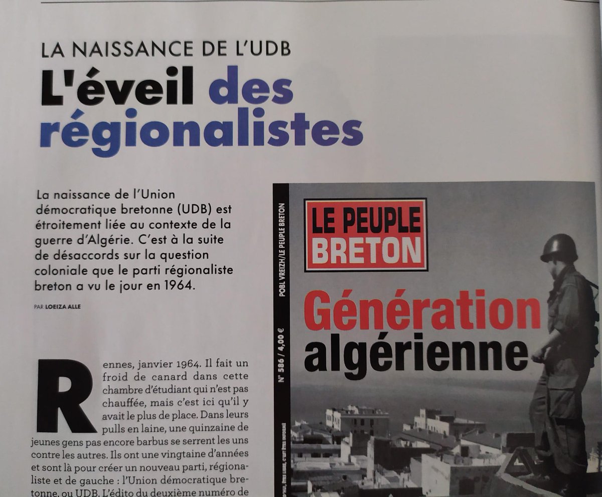 Retrouvez un article traitant de la naissance de l'UDB dans le Hors-Série d'octobre du magazine Bretons "Les Bretons et l'Algérie". Avec la couverture du <a href="/Peuplebreton/">Le Peuple breton Magazine</a> de novembre 2012.