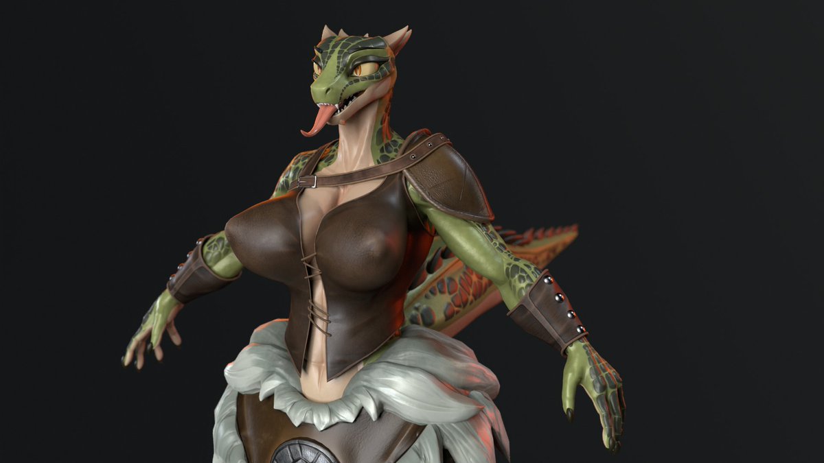 da__nilkaz's tweet photo. Deeja model is FINISHED ✨
Holy, it was such an awesome experience! I fully remade retopos from scratch and learnt some new texturing features~
I absolutely love how she looks and hope you will enjoy it too!
Soon she will be rigged and available >:з
#skyrim #argonian #deeja https://t.co/8GFhfkDXqS
