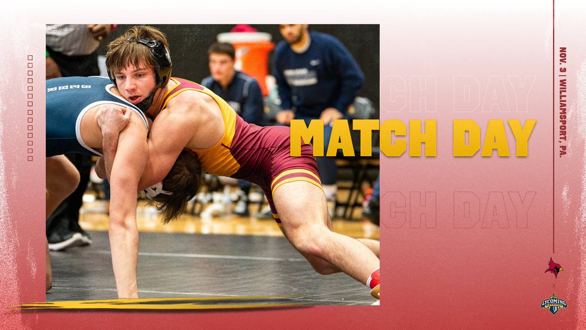 SJF Cardinals (@fisherathletics) on Twitter photo MATCH DAY!
<a href="/SJF_Wrestling/">St. John Fisher Wrestling</a>
🤼Lycoming Invite
📍Williamsport, Pa.
🏟️Keiper Recreation Center
📺lycomingathletics.com/sports/2022/10…
📊trackwrestling.com/opentournament… MATCH DAY!
<a href="/SJF_Wrestling/">St. John Fisher Wrestling</a>
🤼Lycoming Invite
📍Williamsport, Pa.
🏟️Keiper Recreation Center
📺lycomingathletics.com/sports/2022/10…
📊trackwrestling.com/opentournament…