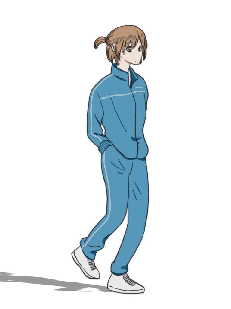 ジャージ。足は速くないけど、力は強い。