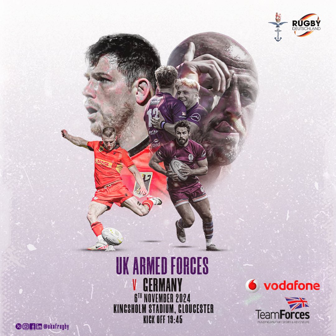 UK Armed Forces Rugby (@ukafrugby) on Twitter photo This Wednesday ๐
1945 Kick Off ๐
Kingsholm Stadium <a href="/gloucesterrugby/">Gloucester Rugby ๐</a> ๐
Get your tickets here : lnkd.in/egzY7bzb This Wednesday ๐
1945 Kick Off ๐
Kingsholm Stadium <a href="/gloucesterrugby/">Gloucester Rugby ๐</a> ๐
Get your tickets here : lnkd.in/egzY7bzb