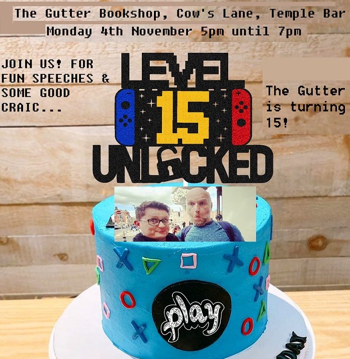 So... today The Gutter is 15 years old! Bob opened the Gutter on 3rd November 2009, right in the middle of Ireland's recession.
We have a party tomorrow to celebrate it all, free and all welcome! Bob will be making an appearance, come and say hi!

x Marta

#15YearsInTheGutter