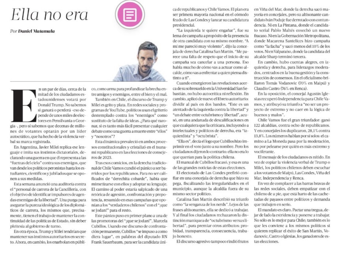 DMatamala's tweet photo. Columna:
Ella no era https://t.co/hDJKadS3ss