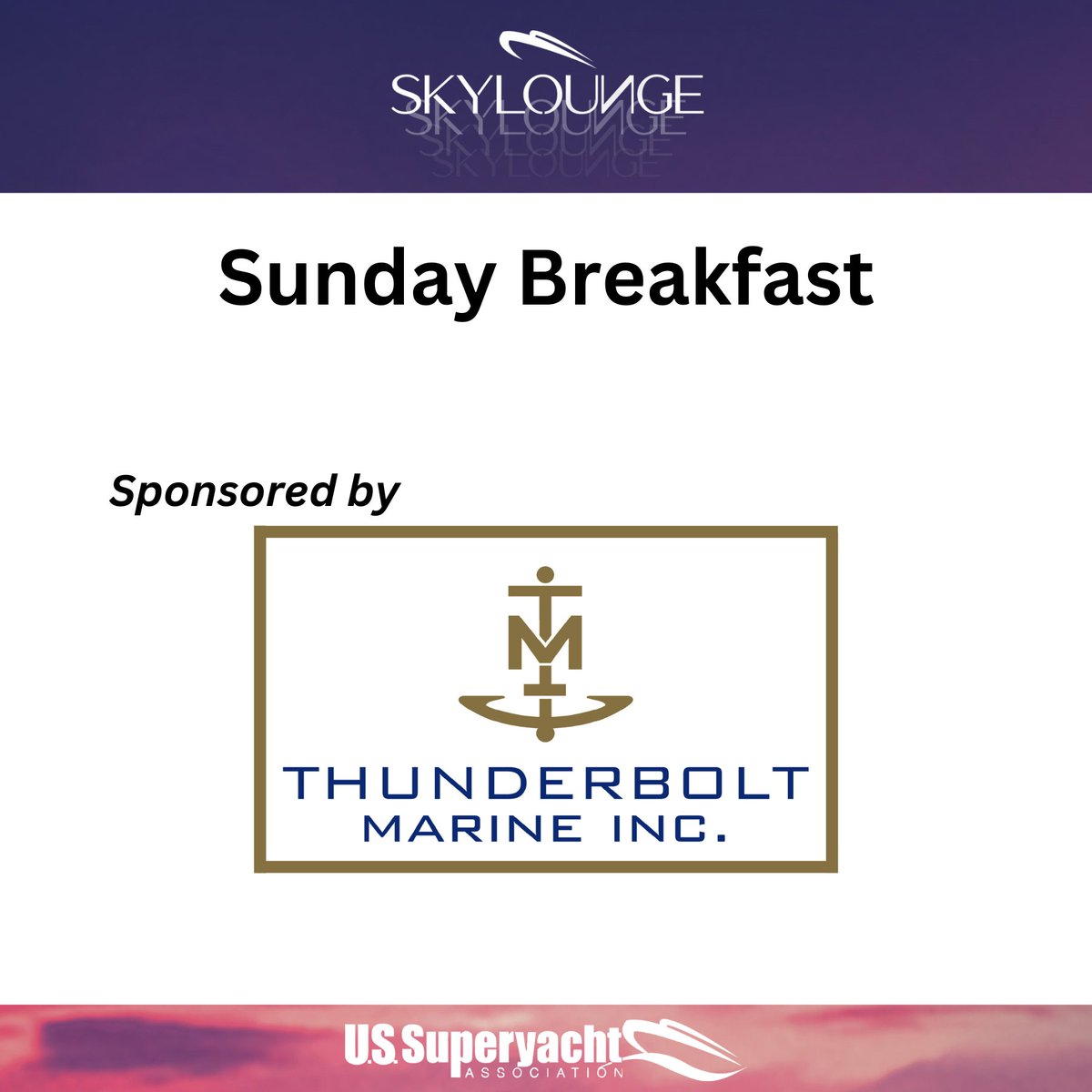 Final Day of #FLIBS2024! It's the last day of the show, and while the Sky Lounge is closed, the USSA team and our exhibitors are in the Pavilion. Join us for breakfast and mimosas, served from until 11 am, thanks to our sponsor, Thunderbolt Marine!

Come see our exhibitors!