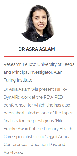 Dr Asra Aslam (@asraaslam14) on Twitter photo Honoured to share Amazing News for Prestigious “Hildegard Franke Early Career Award” part of 43rd Annual PHCSG AGM 2024 | BCS <a href="/phcsg/">BCS PrimaryHealthCare SG</a> Every year only 2 people get shortlisted for this award in UK (Big thanks <a href="/dynairx/">DynAIRx</a> for nominating me). “I am one of the 2 finalists!” 🏆 this year. Honoured to share Amazing News for Prestigious “Hildegard Franke Early Career Award” part of 43rd Annual PHCSG AGM 2024 | BCS <a href="/phcsg/">BCS PrimaryHealthCare SG</a> Every year only 2 people get shortlisted for this award in UK (Big thanks <a href="/dynairx/">DynAIRx</a> for nominating me). “I am one of the 2 finalists!” 🏆 this year.