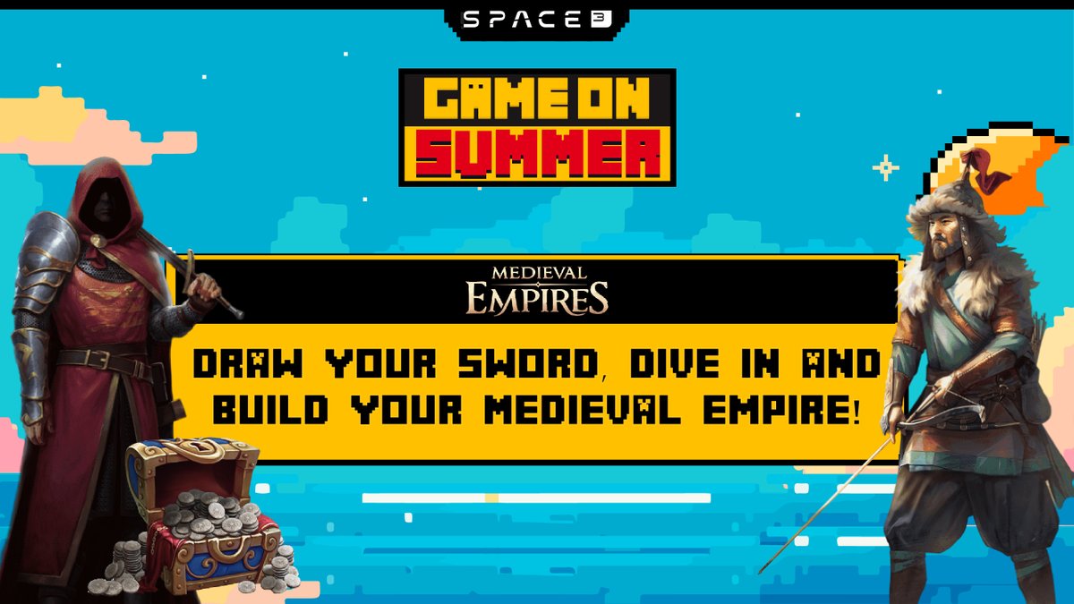 Space3_gg's tweet photo. 👑 Bringing the heat to #GameOnSummer: Enter @MedievalEmpires!
A powerhouse partner in our lineup, they bring $1,000 in $MEE tokens, 5 exclusive Genesis Commanders, and 10 powerful Starterpacks.
What power lies in these lands? Let's journey deeper 👇
(1/4) https://t.co/LdbuPjmw3j