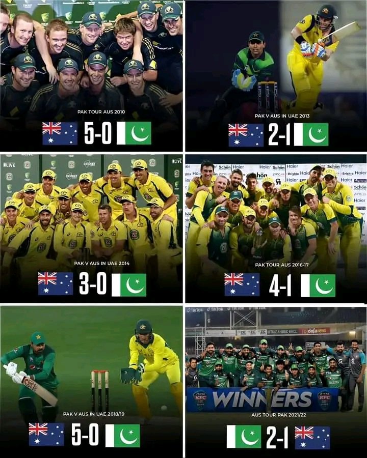 آسٹریلیا 🇦🇺 بمقابلہ پاکستان 🇵🇰
 آخری 6 ون ڈے سیریز کا نتیجہ ۔
کیا لگتا ہے اس مرتبہ محمد رضوان کی کپتانی میں کچھ نیا ہو جائے گا ، یا پرانا ریکارڈ برقرار رہے گا ۔

#PakistanCricket 
#PAKvsAUS