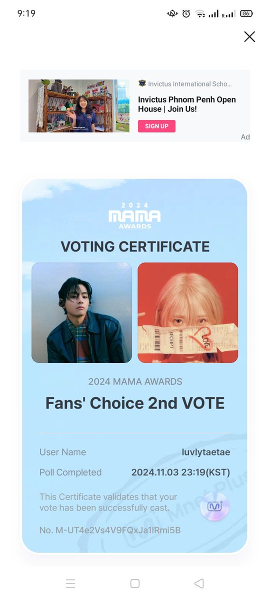 lvly_v's tweet photo. @woogasquad5 I vote for #V at #2024MAMAVote https://t.co/gaFhbowOiH