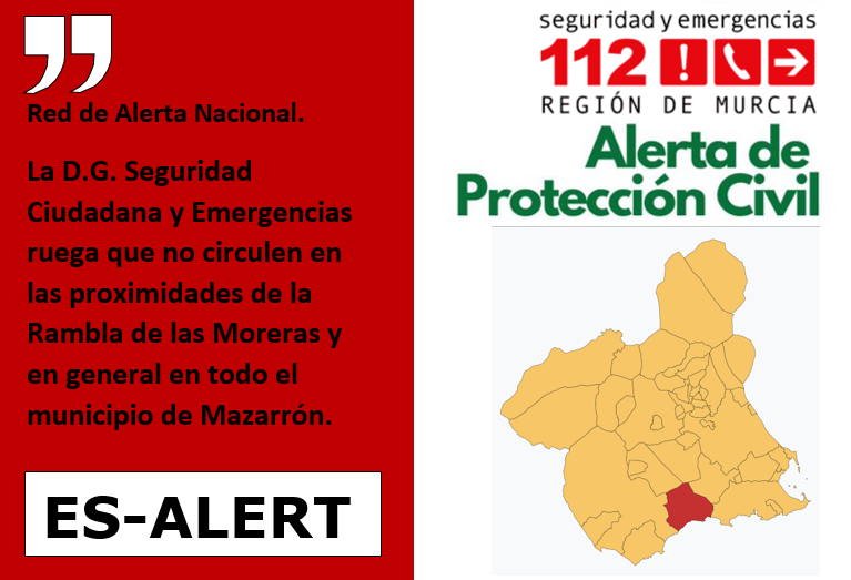 112rmurcia's tweet photo. Aviso Red de Alerta Nacional https://t.co/pH4mSnMgu7