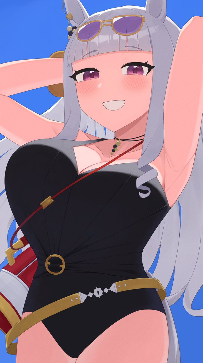 #三連休はフォロワーが増えるらしい 
水着ゴルシ🌴