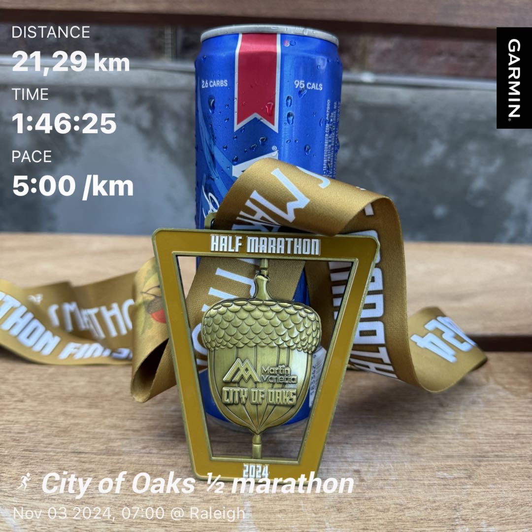 Despite the hills … a personal best. And a beer before 9AM, but who’s counting.