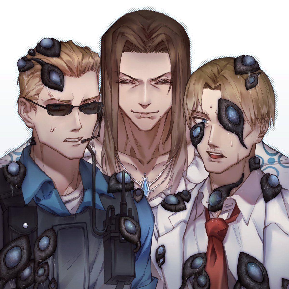 FireIceRS's tweet photo. Naughty students will be thrown to the leeches by the teacher——
(It's RE0's teacher/student trio, I just want to see leeches crawling on both their faces lol)
#ResidentEvil #バイオハザード #AlbertWesker #WilliamBirkin #weskin #JamesMarcus https://t.co/dE5nfoIndD