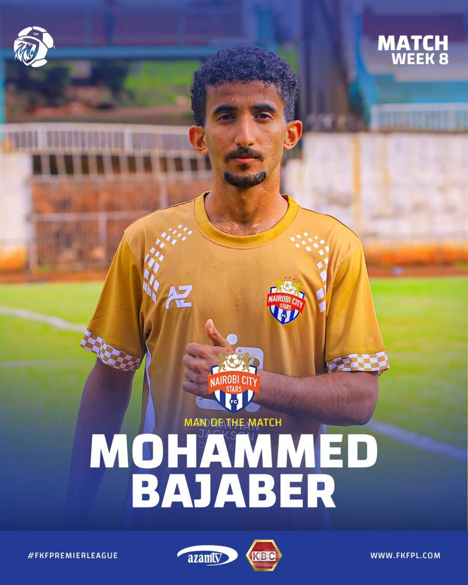 Man of the Match, Shabana FC Vs Nairobi City Stars 

Muhammed Bajaber
#FKFPremierLeague