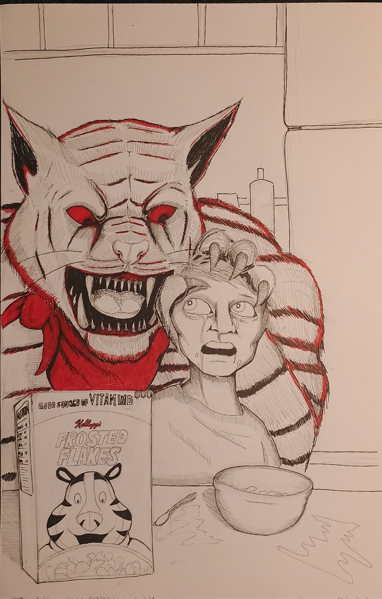 Anchor_Fist's tweet image. THEY&apos;RE GREAT!
#frostedflakes #kellogs #tonytiger #drawing #inks #traditionalart #art #cereal