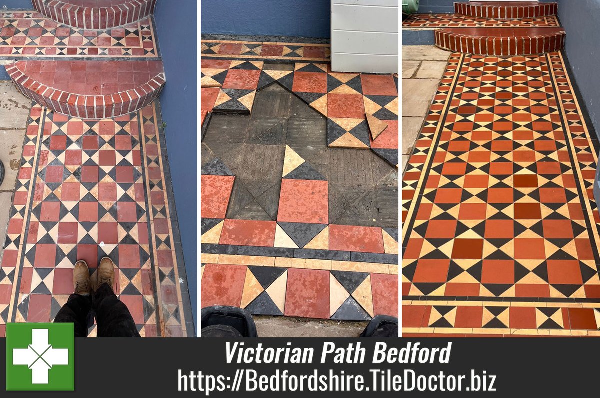 ReeseMackie's tweet photo. Rust-Stained Victorian Tiled Pathway Repaired and Restored in Bedford - https://t.co/CXXLzdCL6r @MG_Living, #vintagetiles, #victoriantiling, #tilerestoration, #victoriantilecleaning, #victoriantilerestoration, #PeriodFeatures, #Victorianpath, #Bedford https://t.co/AL7bFvCNej