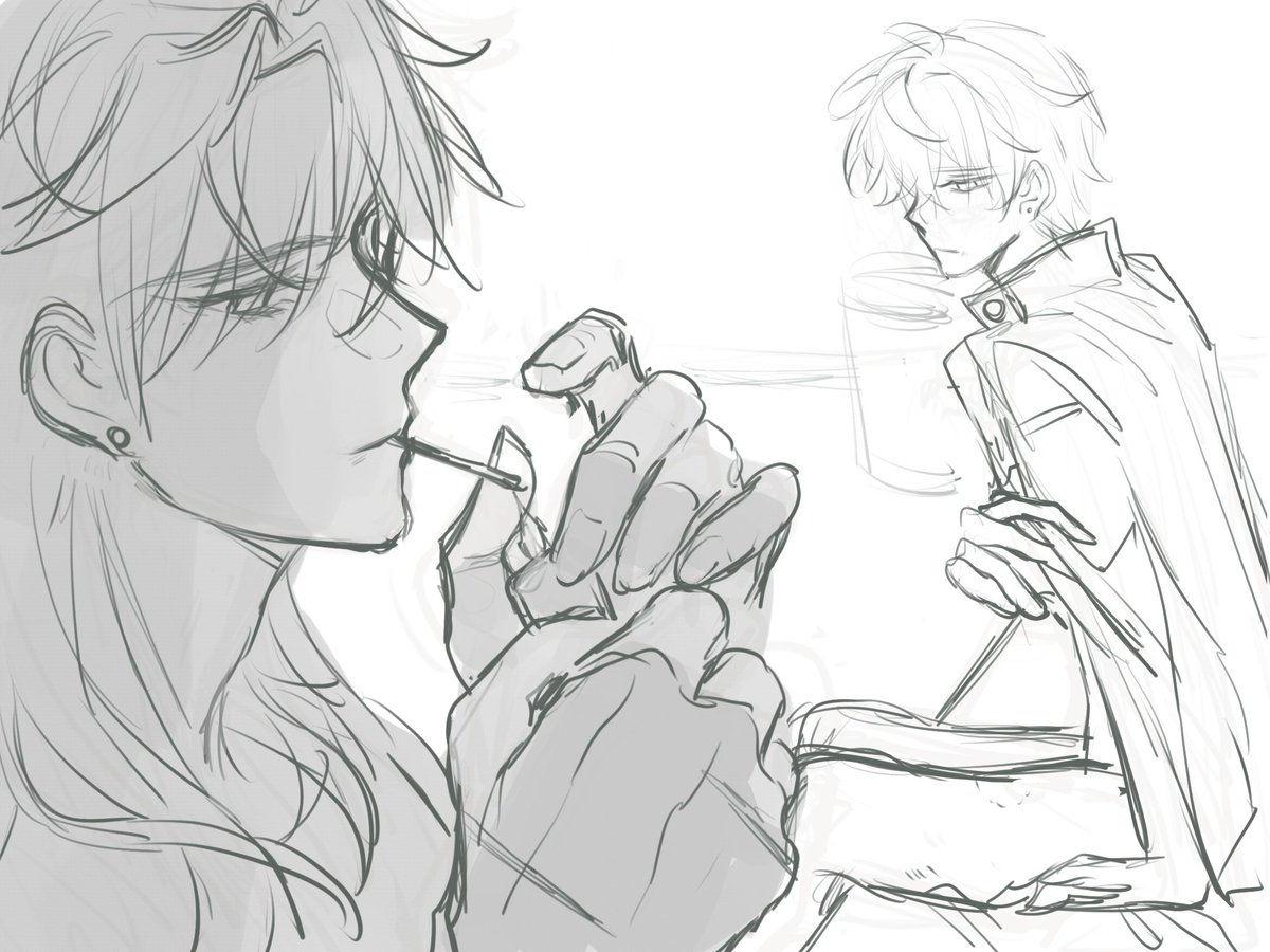RANchuan0720's tweet photo. 草稿是越摸越多的,细化是越来越摆的_(:з」∠)_但应该都会画完
一个约会进行时一个事后一根烟捏
#刃恒 #rengheng https://t.co/Dao6WfUqHq