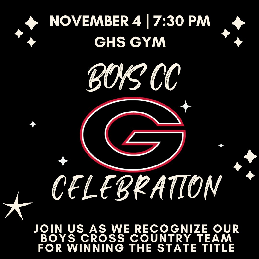 Join us on Monday, November 4 at 7:30 in the gym as we honor our boys cross country team for winning the state title.