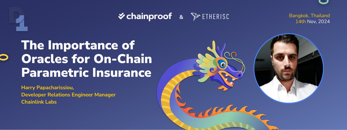 d1conf's tweet photo. Join us as experts like Harry Papacharissiou from @chainlinklabs discuss the Importance of Oracles for On-Chain Parametric Insurance #InsurTech! ππ #D1Conf #Web3 https://t.co/Et3LCxmKU0 https://t.co/dh7cfOsZRy