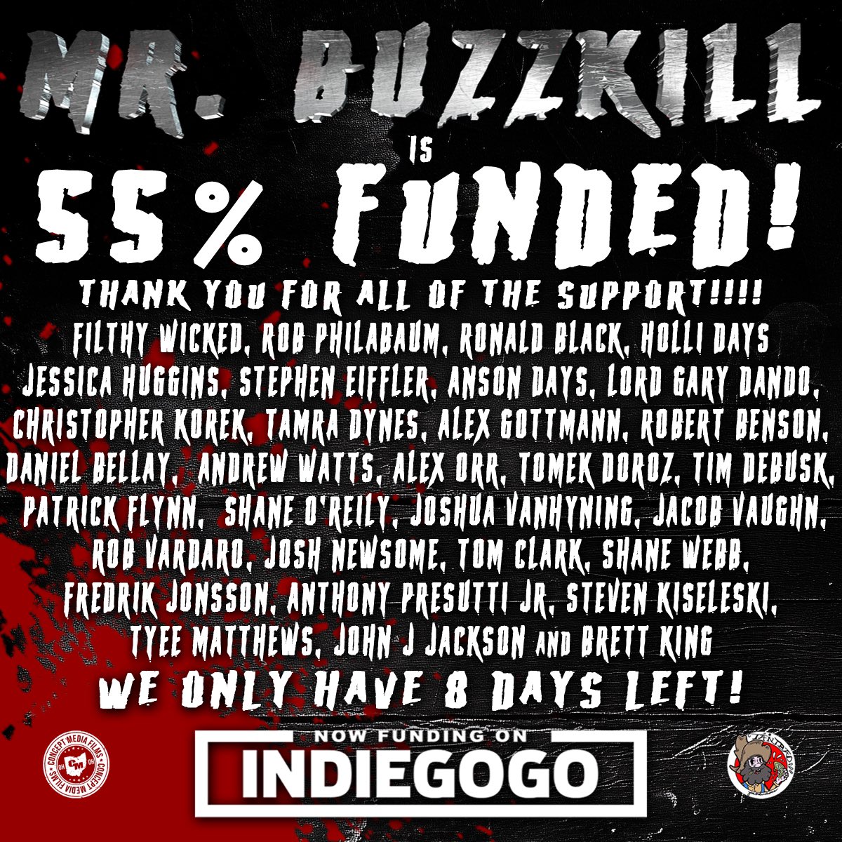 55% FUNDED with 8 Days left and OMG! Look at that Deluxe Blu-ray Display 😱😍😱😍 grab on today on the Mr. Buzzkill indiegogo campaign! igg.me/at/MBK/x/20421… 
#horrorjunkie #horroraddict #horrorcollector #horrorlover