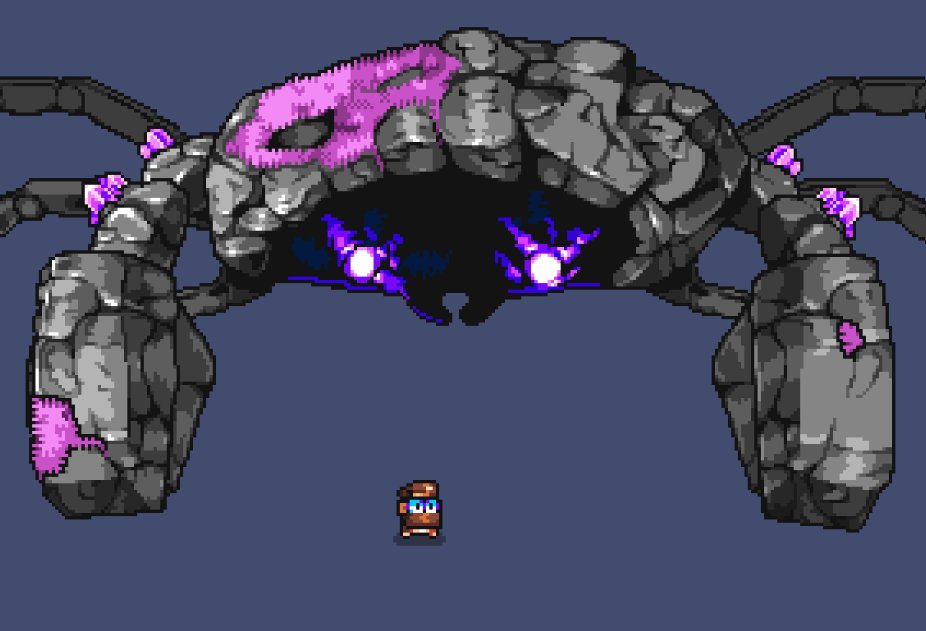 Art has been... making art. 😅
#screenshotsaturday

The bosses are being re-imagined, with new proper attack patterns, and boss rooms. 

#gamedev #IndieGameDev #pixelart #GDevelop