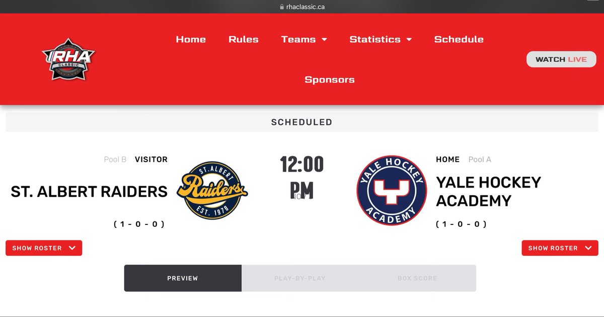 ReviewOfHockey's tweet photo. The #AEHL #CSSHL face off in the finals of the #RHAClassic
@RaidersAAA v @YaleSportAcadmy
#U18AAA #U18Prep #clubHockey #Academy https://t.co/UFUikkgSJw