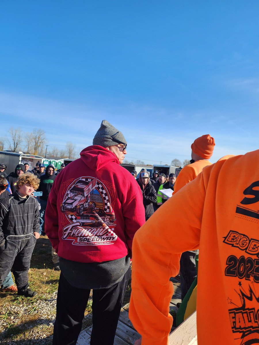 Drivers meeting for the <a href="/Big_B_Speedway/">Big B Speedway</a> fall classic.