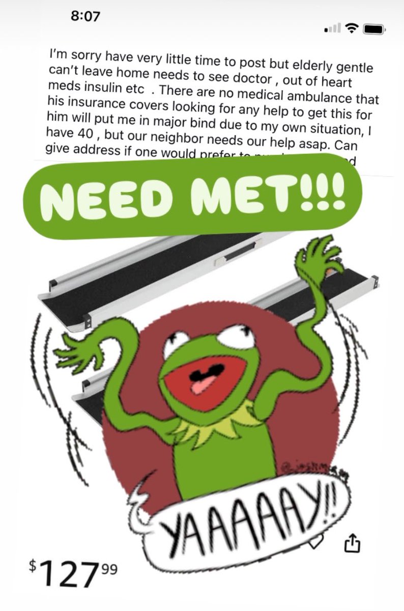 ekymutualaid's tweet image. Yaaaayyyyy!!! Need met and ramp on the way ASAP!!! Plus we got enough in for a good supper for our elder tonight. MUTUAL AID MATTERS! I
