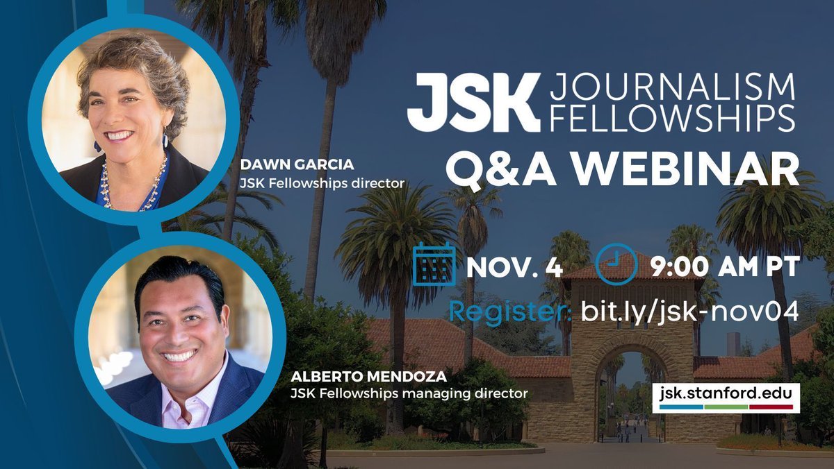 💬 Interested in becoming a JSK Fellow? Join our upcoming webinar on Monday, Nov 4, for a deep dive into the program. Meet our directors and learn how this fellowship can take your career to the next level. https://bit.ly-nov04