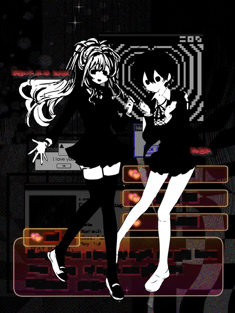 친구와 늦은 할로윈 합작을 했답니다..
두근두근 문예부 au!