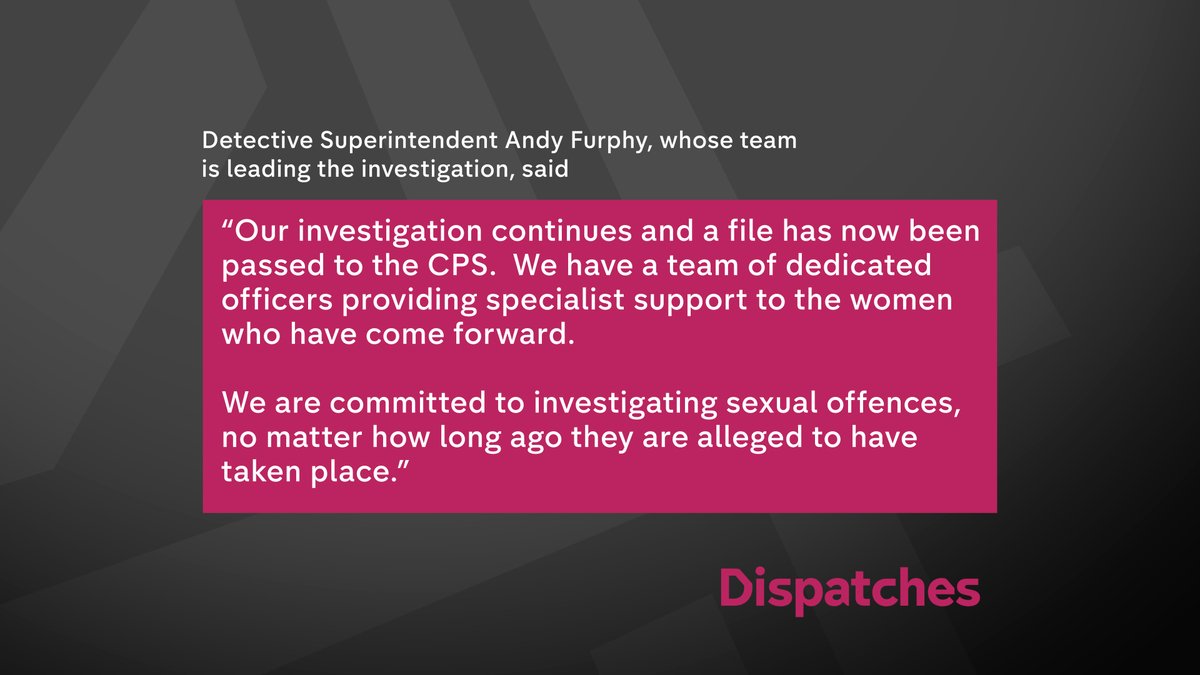 Channel 4 Dispatches (@c4dispatches) on Twitter photo Following the <a href="/C4Dispatches/">Channel 4 Dispatches</a> film ‘Russell Brand: In Plain Sight’ the Met police has said it passed "a file of evidence to the Crown Prosecution Service".
They said this follow interviews with "a man in his 40s" relating to a "number of non-recent sexual offences". Following the <a href="/C4Dispatches/">Channel 4 Dispatches</a> film ‘Russell Brand: In Plain Sight’ the Met police has said it passed "a file of evidence to the Crown Prosecution Service".
They said this follow interviews with "a man in his 40s" relating to a "number of non-recent sexual offences".