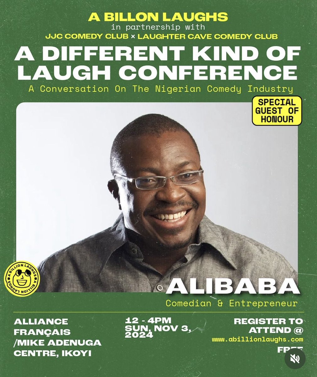 Kolamide's tweet photo. Co hosting a comedy conference today, starts soon. Register here https://t.co/cNtD1p2N1X can’t wait to see you. https://t.co/TTXeCNnd8N
