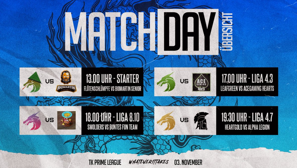 Kanji Matchday🙌

Heute haben wir einen langen, aber spannenden Tag voller Matches vor uns! 👀

Hier eine kleine Übersicht:

17 Uhr Team Leafgreen💚 vs <a href="/acegamingde/">AceGaming - FrankenFinals Champion 🏆</a> Hearts!

19:30 Uhr Team Heartgold💛 vs <a href="/AlphaLegionLoL/">Alpha Legion</a>
(beide Matches werden auf twitch.tv/kanjiesports gestreamt)