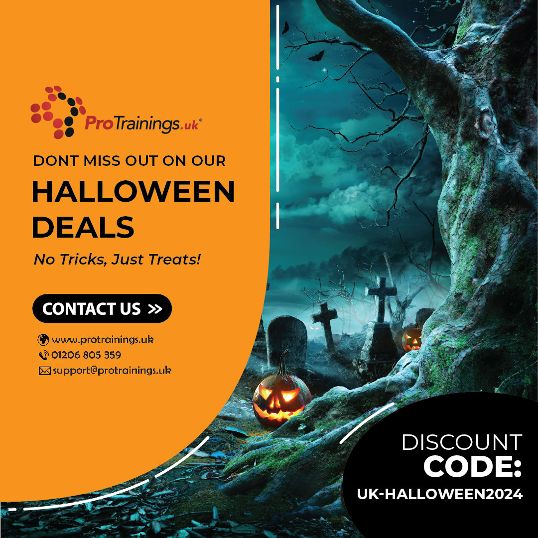 ProTrainingsUK's tweet image. 🎃 Halloween may be over, but there’s still time to catch our fang-tastic deal! 👻
You can still get 20% OFF any of our e-learning courses using the discount code UK-HALLOWEEN2024. 
#CourseDiscount #ELearning #ProfessionalDevelopment #CareerBoost #HalloweenOffer