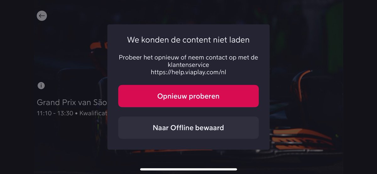 SytseB's tweet photo. Bedankt weer @viaplaysportnl #drama
Wanneer komen jullie eens met compensatie voor al jullie abonnees? Het is elke week raak met storingen of slecht beeld, maar wel elk jaar de prijzen omhoog gooien… 
@viaplayf1 #drama #katindezak https://t.co/WHElNYpGRg